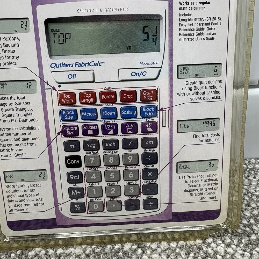 Quilter's Fabric Calcultor 8400 Quilt Design & Fabric Estimation NEW